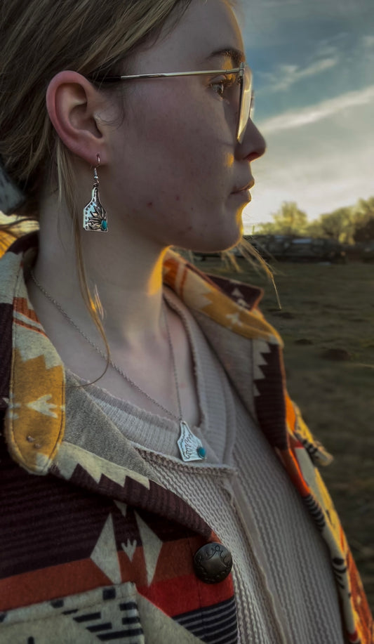 Sunflower Necklace + Earring Set